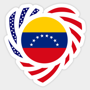 Venezuelan American Multinational Patriot Flag (8 Stars) (Heart) Sticker